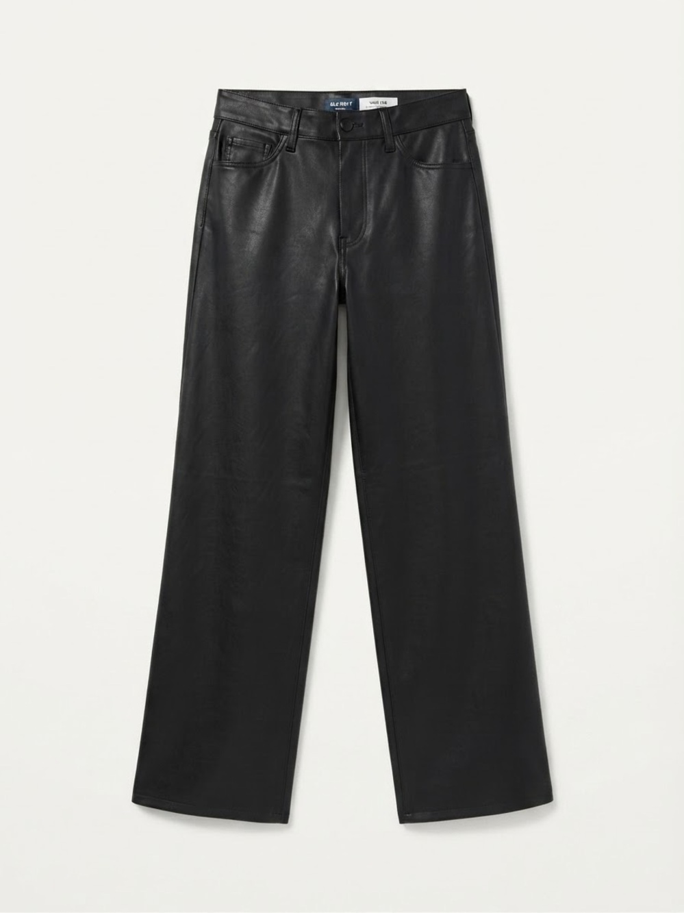 Old Navy High-Rise OG Loose Faux Leather Pants Black Size 6 Petite